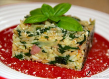 Risotto z boczkiem i szpinakiem