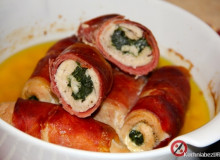 Zapiekane roladki z indyka ze szpinakiem w szynce prosciutto